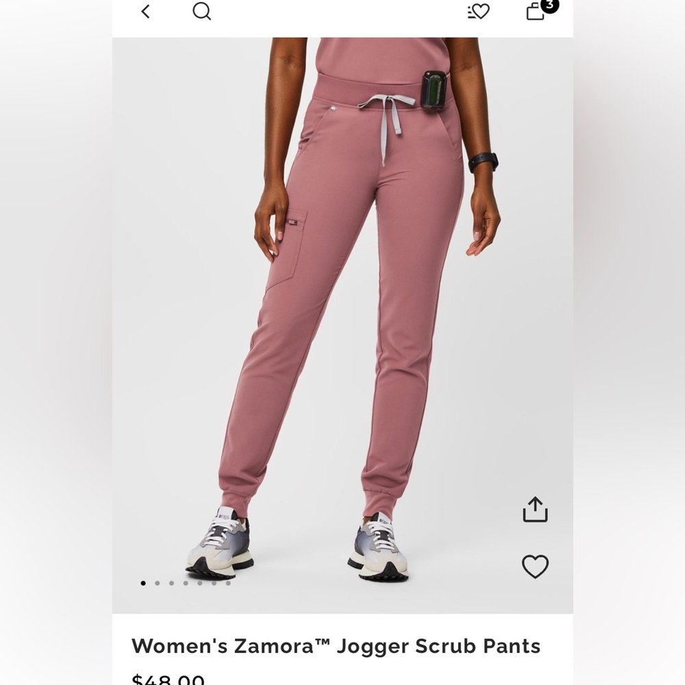 Figs scrubs mauve Zamora joggers size M